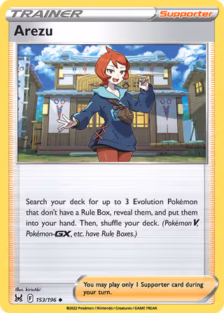 Arezu 153/196 Pokemon card