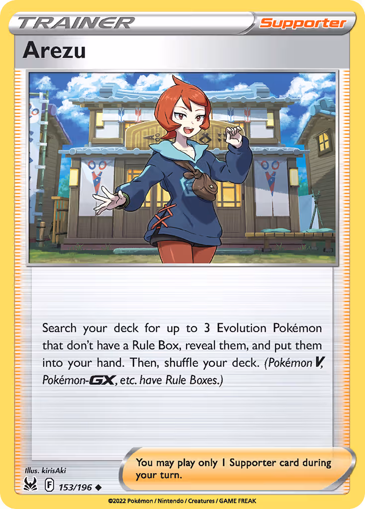 Arezu 153/196 Pokemon card