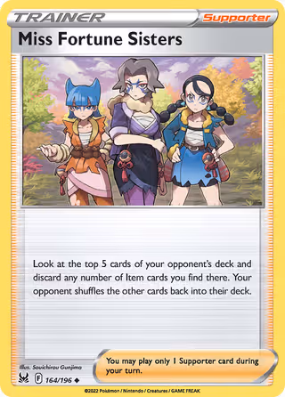 Miss Fortune Sisters 164/196 Pokemon card