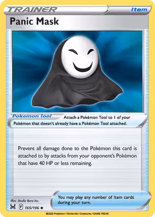 Panic Mask 165/196 Pokemon card