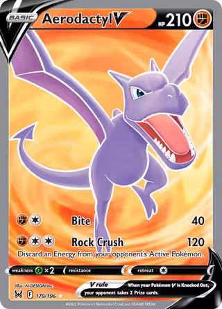 Aerodactyl V 179/196 Pokemon card
