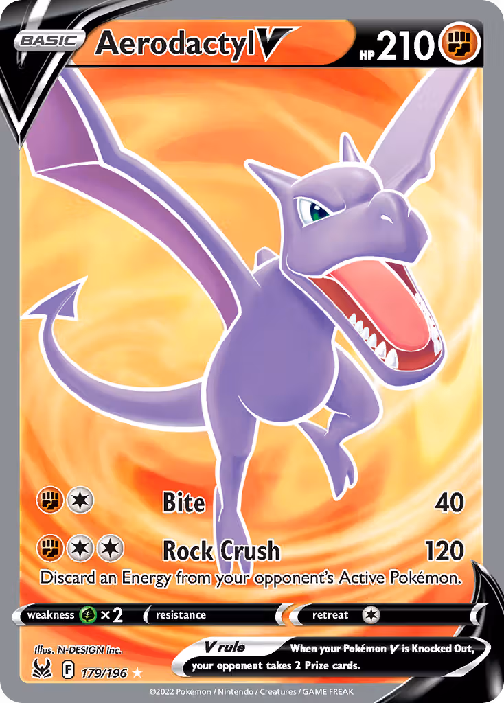 Aerodactyl V 179/196 Pokemon card