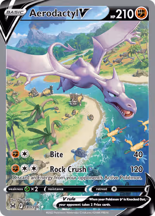 Aerodactyl V 180/196 Pokemon card