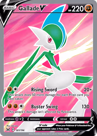 Gallade V 181/196 Pokemon card