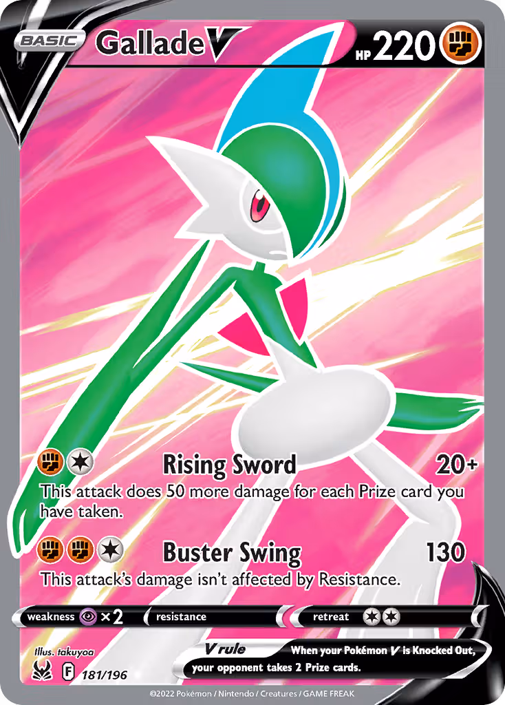 Gallade V 181/196 Pokemon card