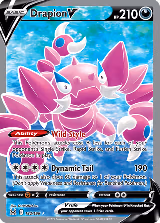 Drapion V 182/196 Pokemon card
