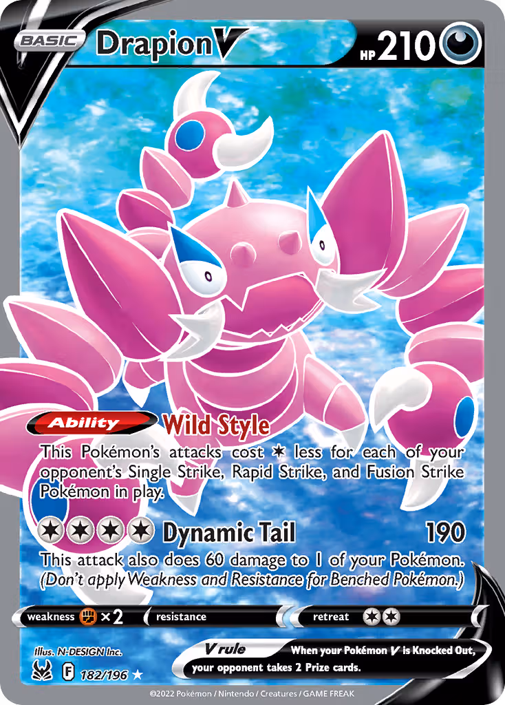 Drapion V 182/196 Pokemon card