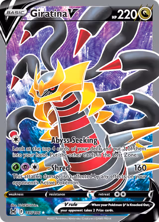 Giratina V 185/196 Pokemon card