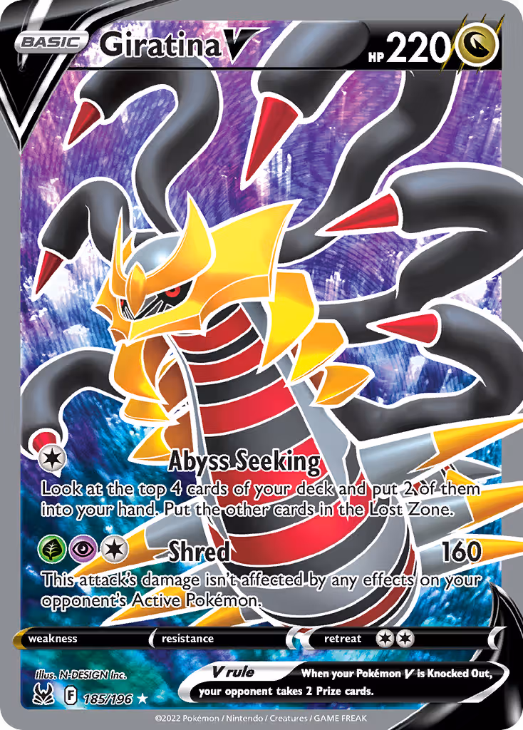 Giratina V 185/196 Pokemon card