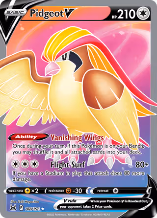 Pidgeot V 188/196 Pokemon card