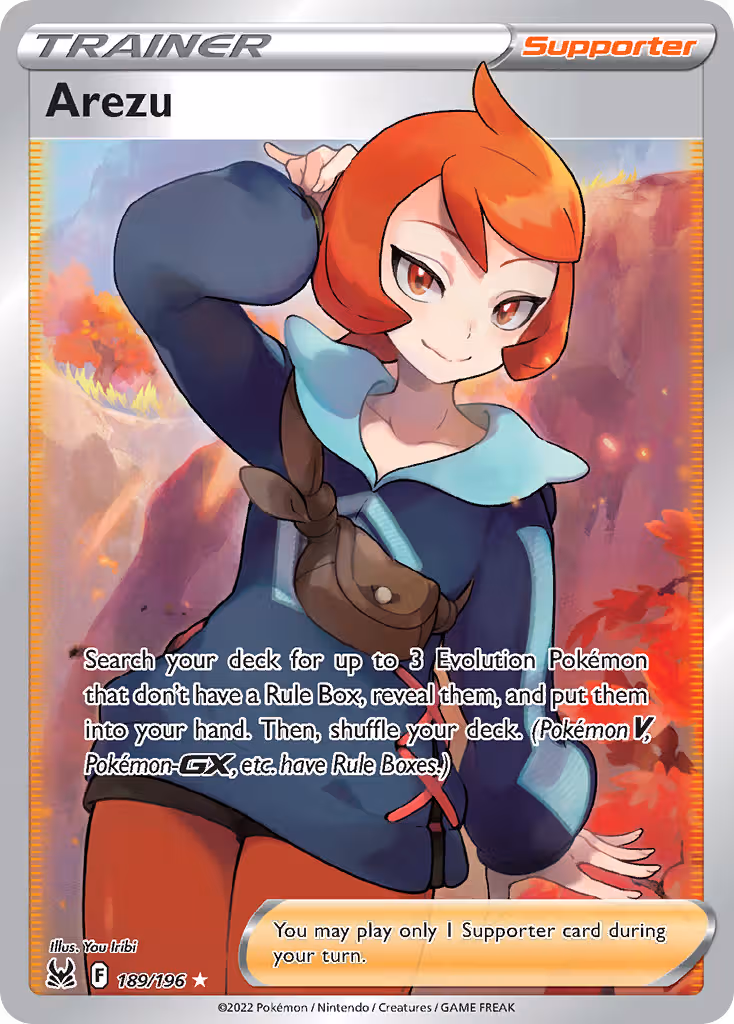 Arezu 189/196 Pokemon card