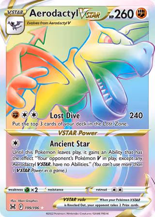 Aerodactyl VSTAR 199/196 Pokemon card