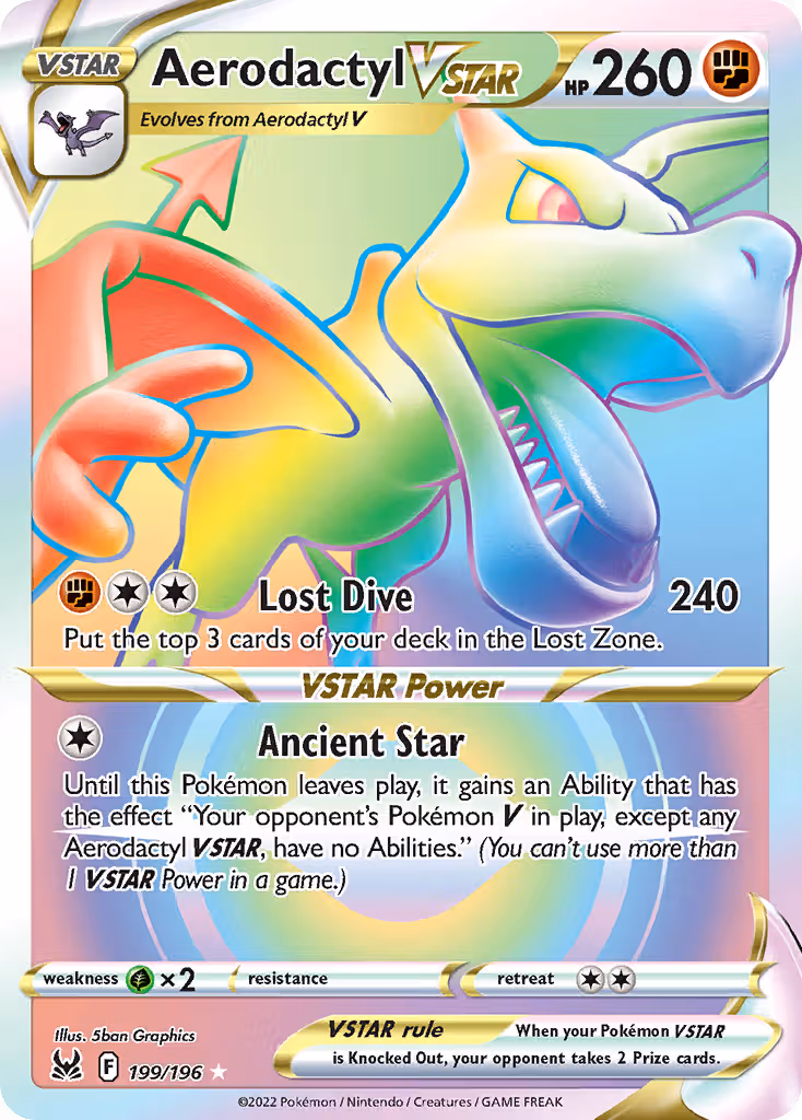 Aerodactyl VSTAR 199/196 Pokemon card