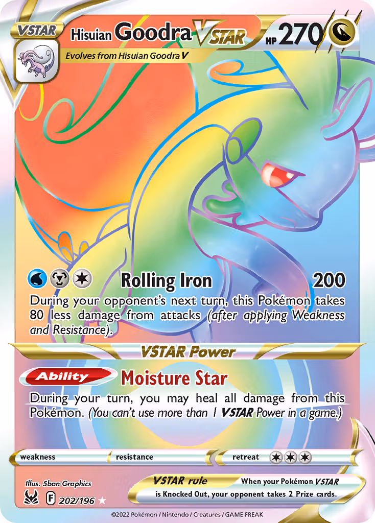 Hisuian Goodra VSTAR 202/196 Pokemon card