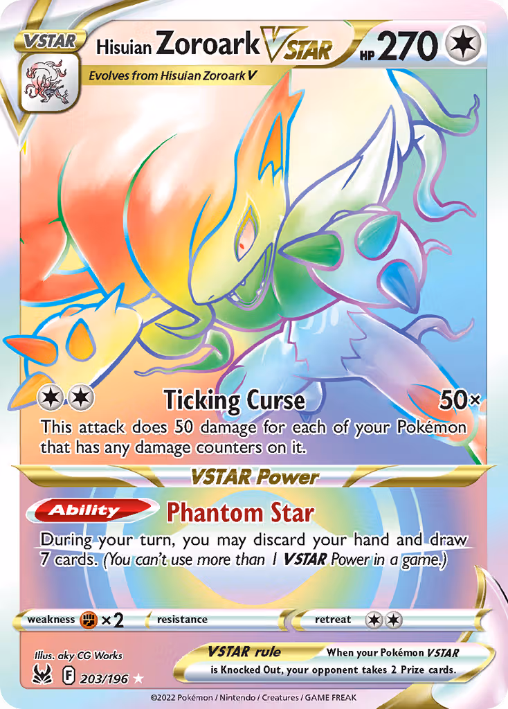 Hisuian Zoroark VSTAR 203/196 Pokemon card