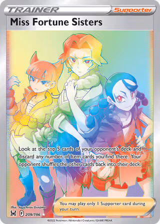 Miss Fortune Sisters 209/196 Pokemon card