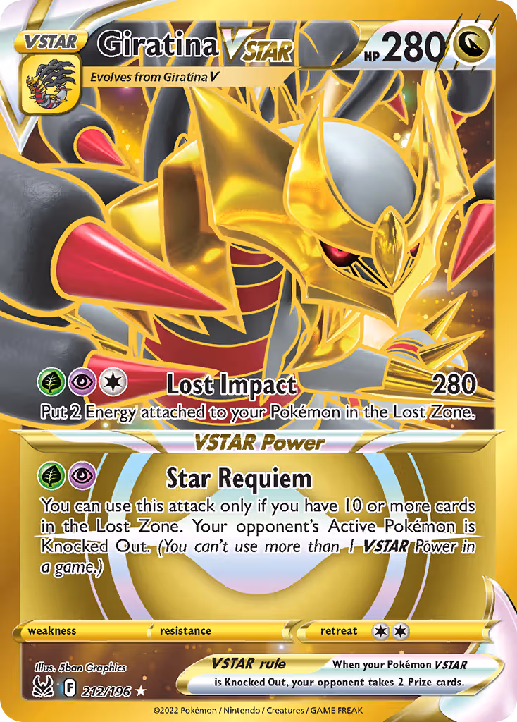 Giratina VSTAR 212/196 Pokemon card