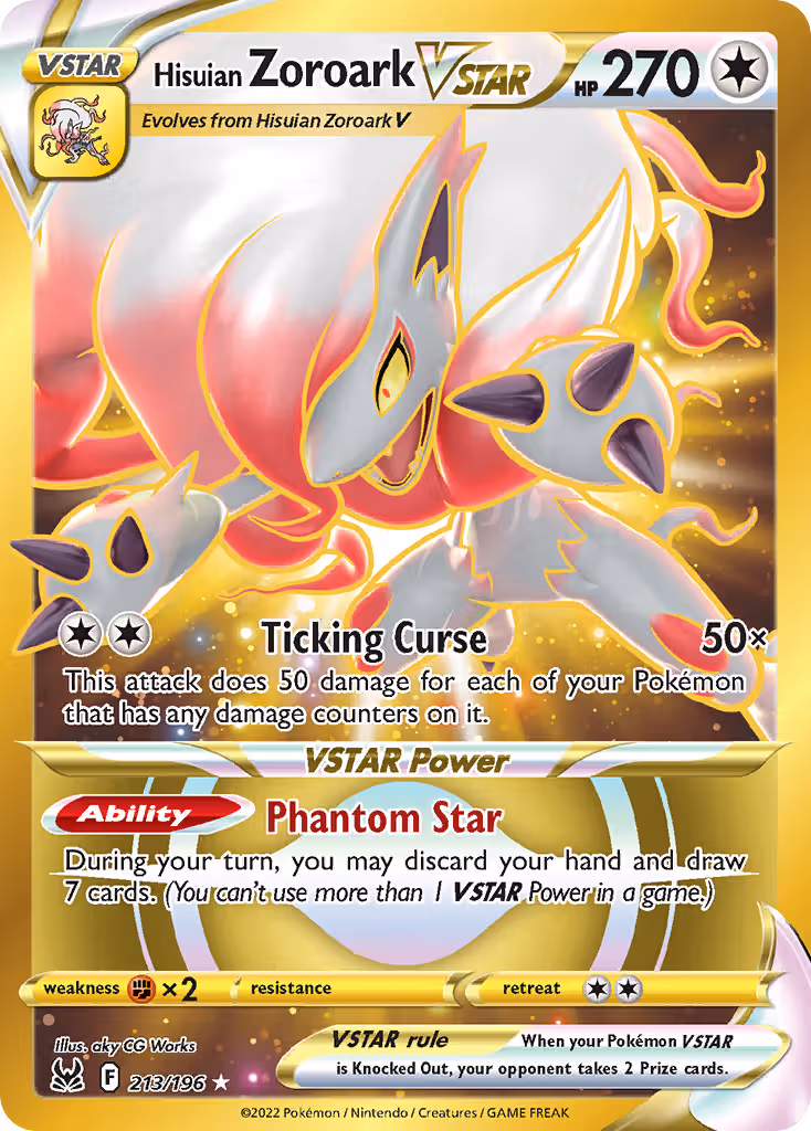 Hisuian Zoroark VSTAR 213/196 Pokemon card