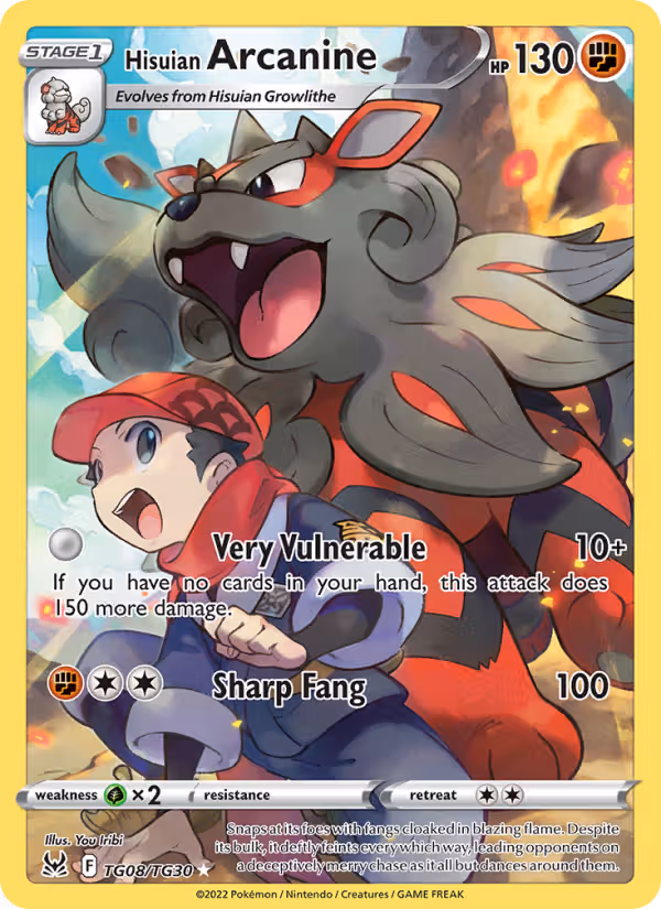 Hisuian Arcanine TG08 Pokemon card