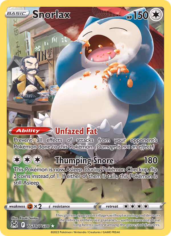Snorlax TG10 Pokemon card
