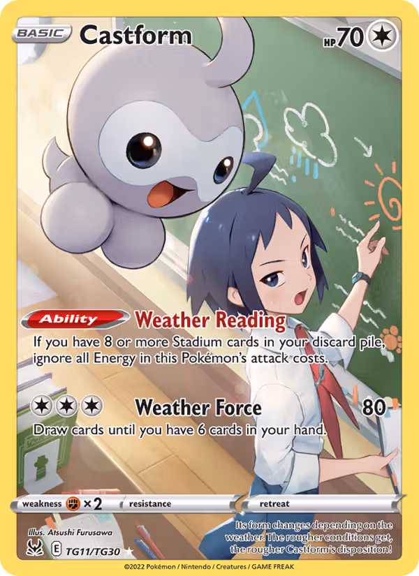 Castform TG11 Pokemon card