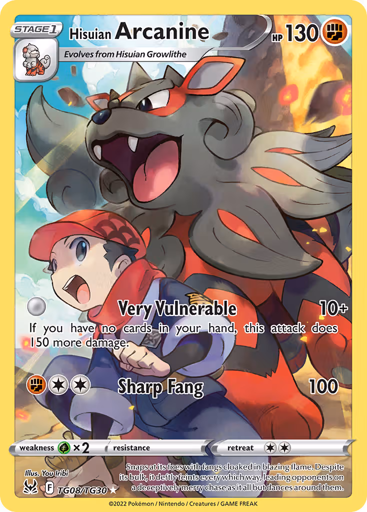 Hisuian Arcanine TG08 Pokemon card