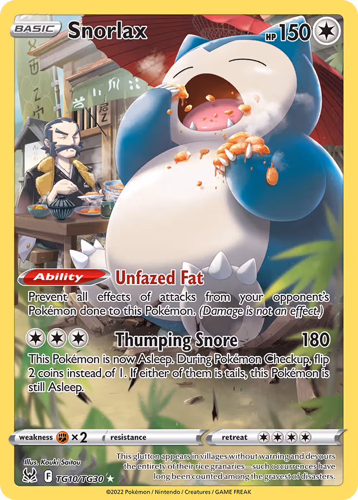 Snorlax TG10 Pokemon card