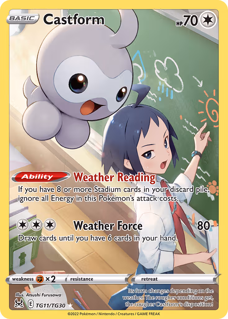 Castform TG11 Pokemon card