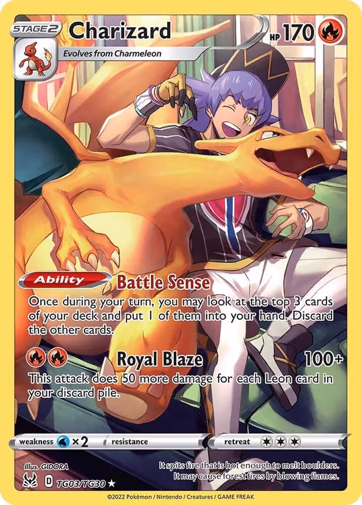 Charizard TG03/TG30 Lost Origin Trainer Gallery Pokemon card