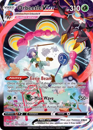 Orbeetle VMAX TG13 Pokemon card