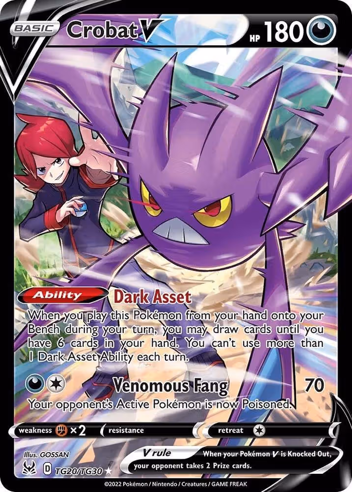 Crobat V TG20/TG30 Lost Origin Trainer Gallery Pokemon card