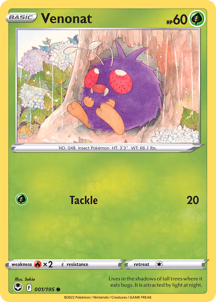 Venonat 1/195 Pokemon card