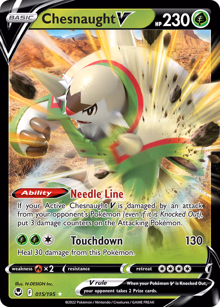 Chesnaught V 15/195 Pokemon card