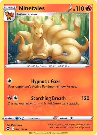 Ninetales 18/195 Pokemon card