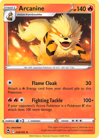 Arcanine 20/195 Pokemon card