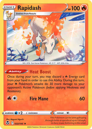 Rapidash 22/195 Pokemon card