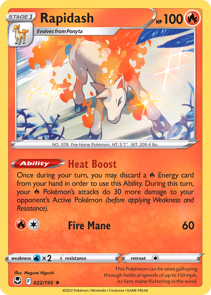 Rapidash 22/195 Pokemon card