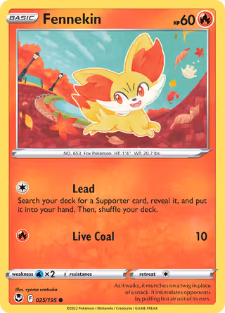 Fennekin 25/195 Pokemon card