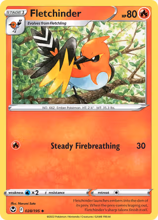 Fletchinder 28/195 Pokemon card