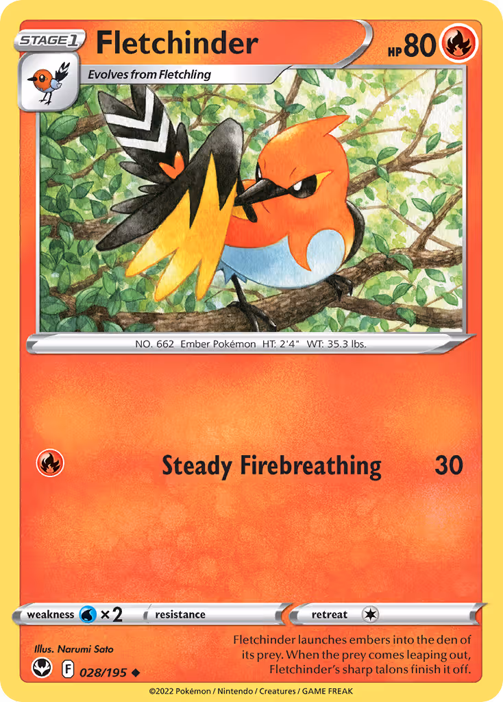 Fletchinder 28/195 Pokemon card