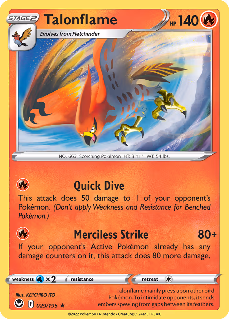 Talonflame 29/195 Pokemon card