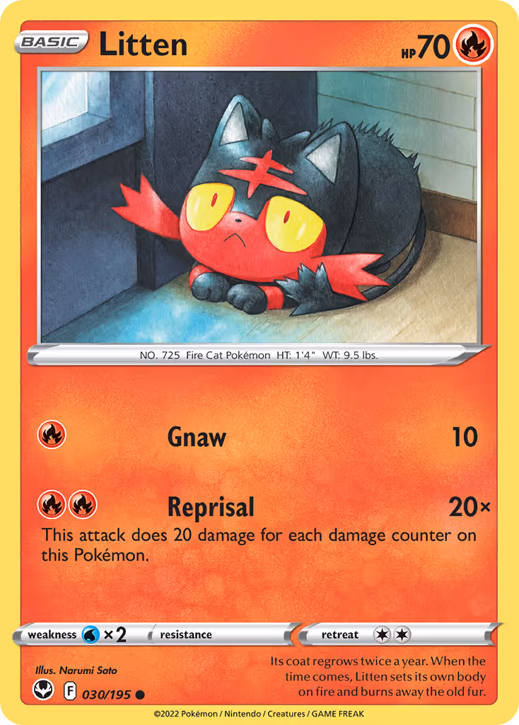 Litten 30/195 Pokemon card
