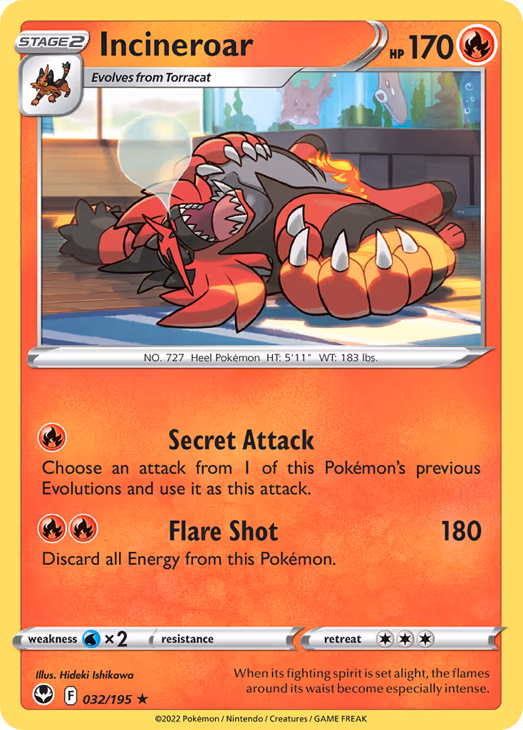Incineroar 32/195 Pokemon card