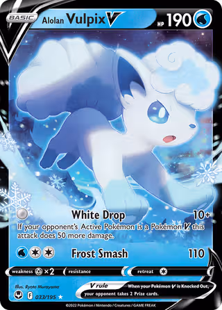 Alolan Vulpix V 33/195 Pokemon card