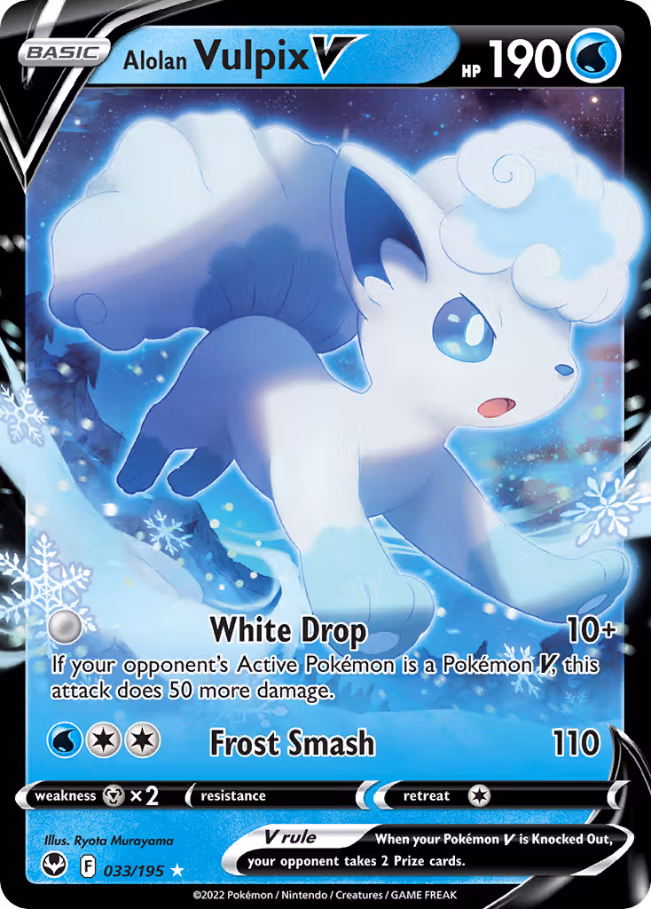 Alolan Vulpix V 33/195 Pokemon card