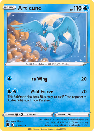 Articuno 36/195 Pokemon card