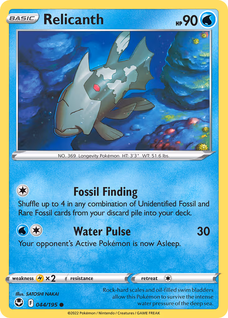 Relicanth 44/195 Pokemon card