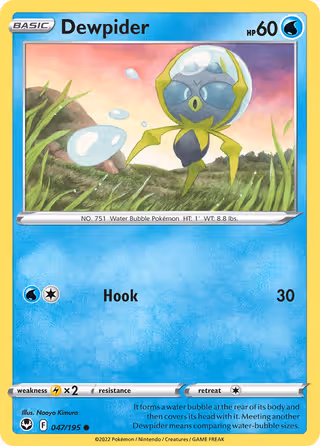 Dewpider 47/195 Pokemon card
