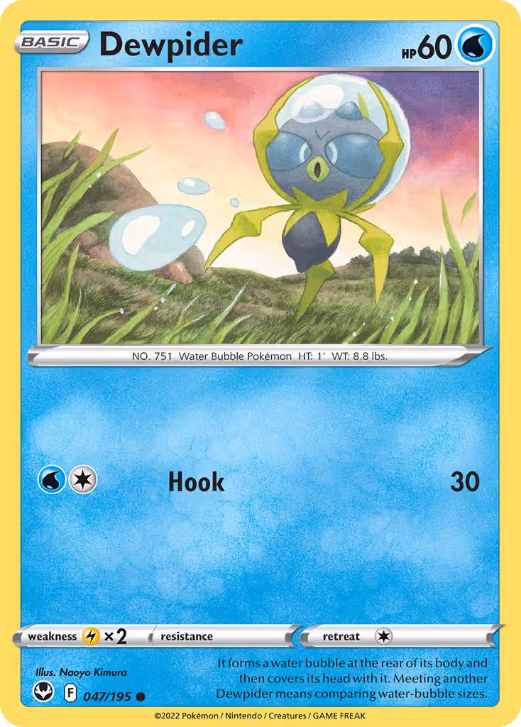 Dewpider 47/195 Pokemon card