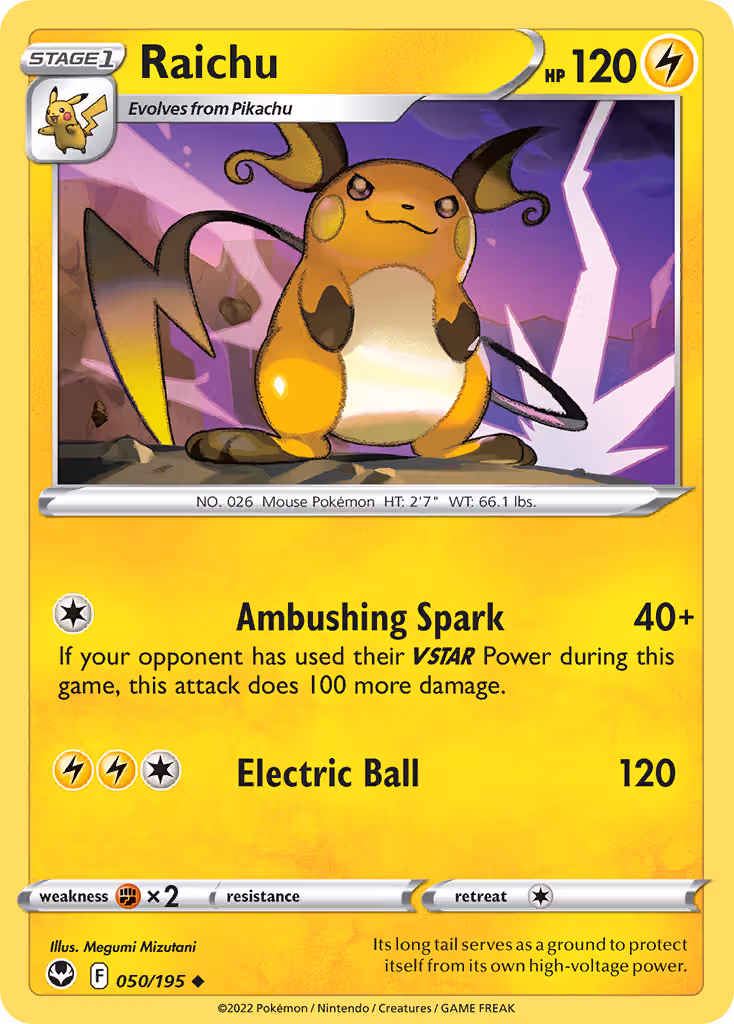 Raichu 50/195 Pokemon card